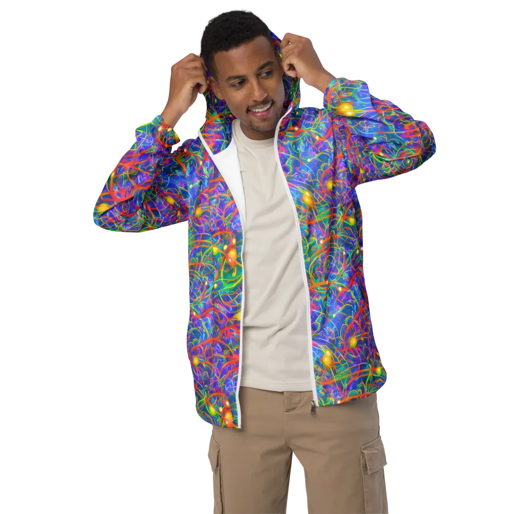 Psychedelic Vines on Men's Windbreaker — Front