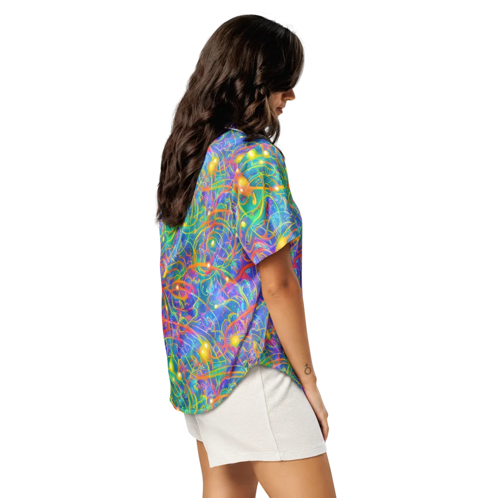 Psychedelic Vines on Women's Short Sleeve Pajama Top — Right Back