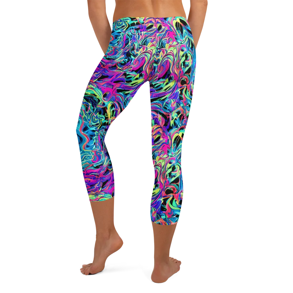 Cyberfluid on Capri Leggings — Back