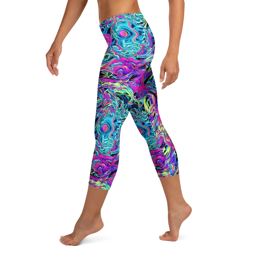 Cyberfluid on Capri Leggings — Left
