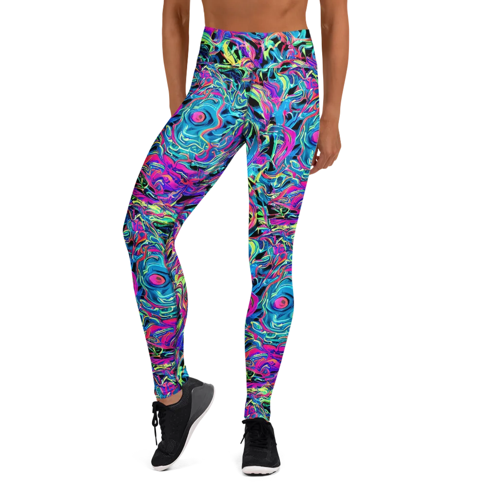 Cyberfluid on Yoga Leggings — Front