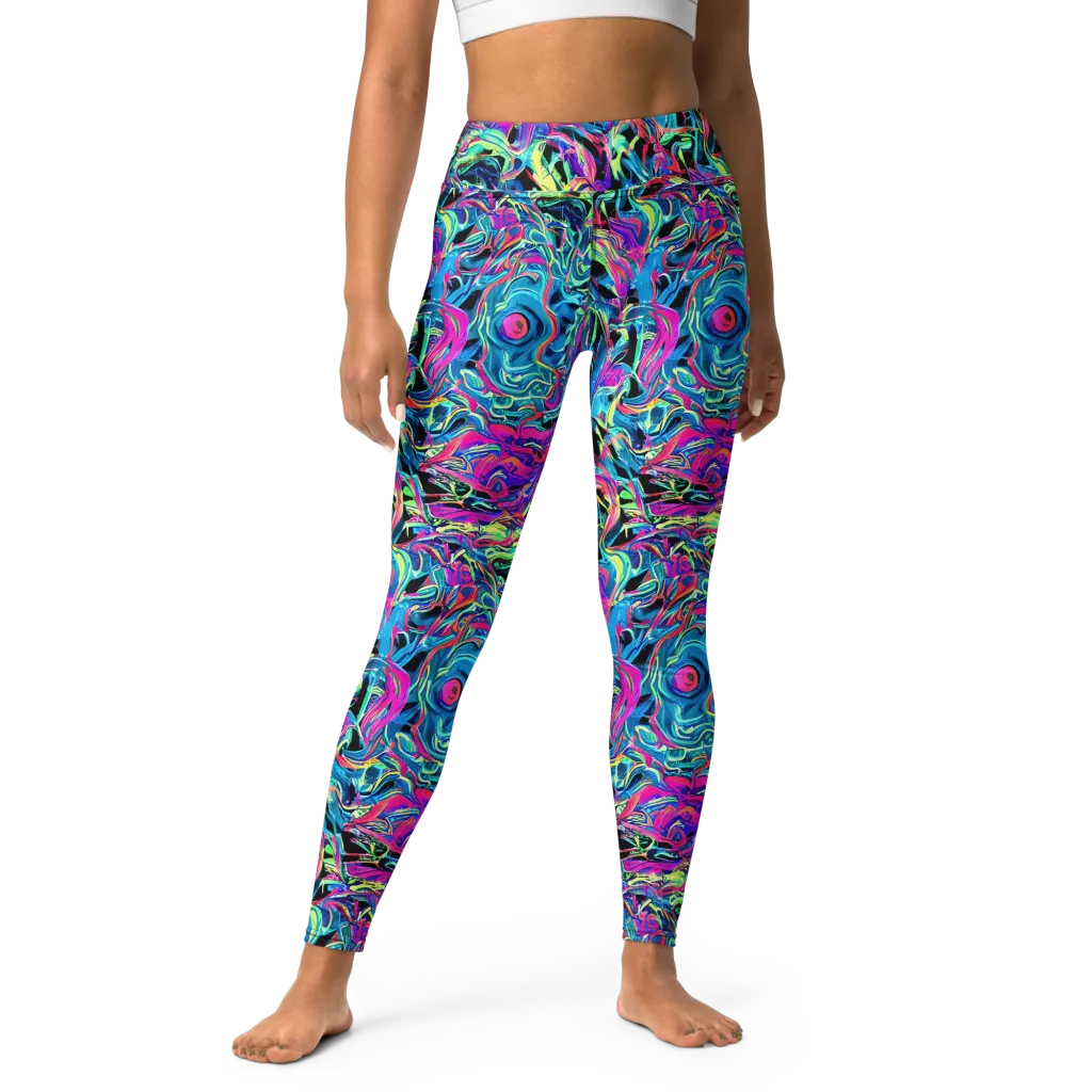 Cyberfluid on Yoga Leggings — Front