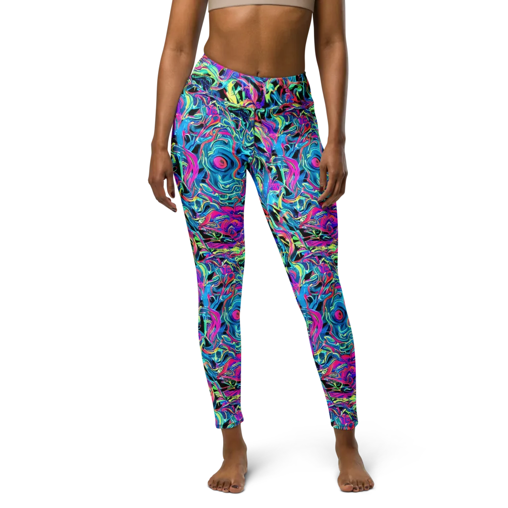 Cyberfluid on Yoga Leggings — Front