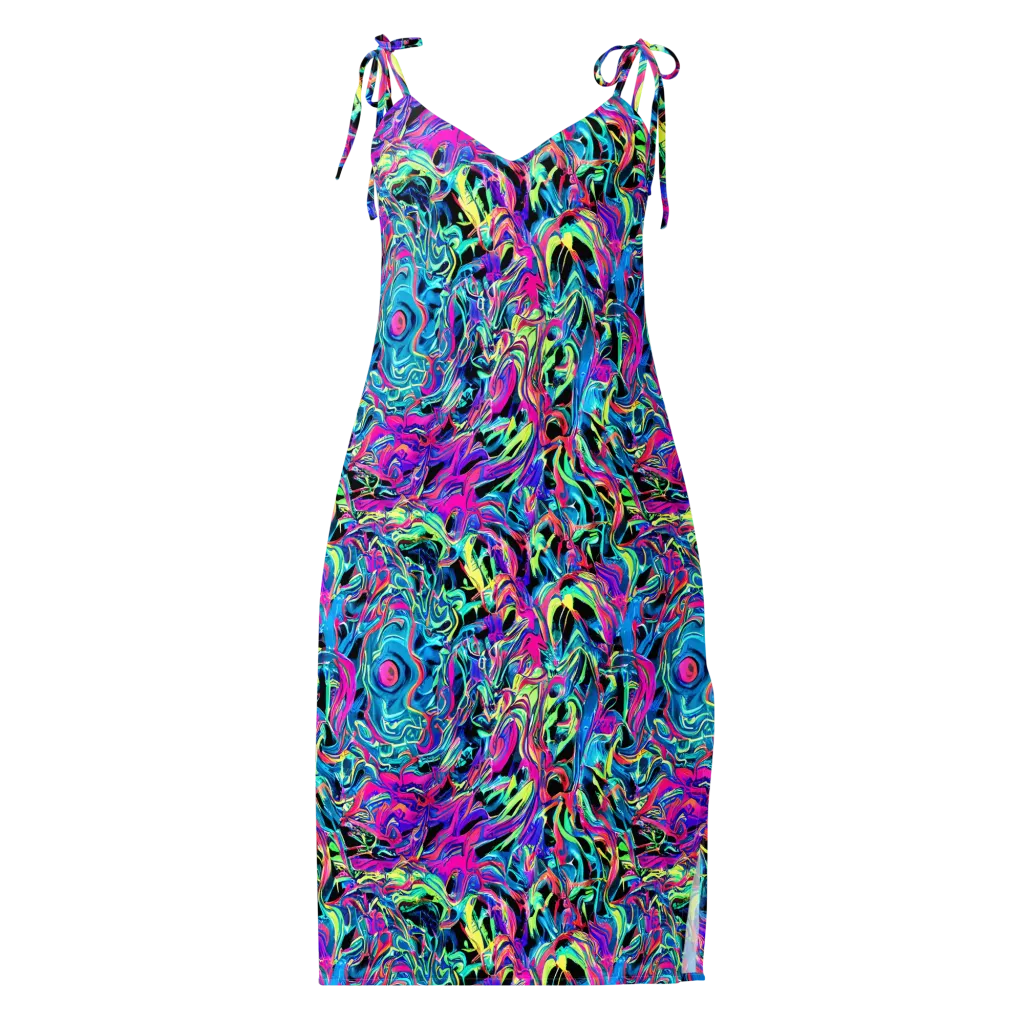 Cyberfluid on Slip Dress — Front