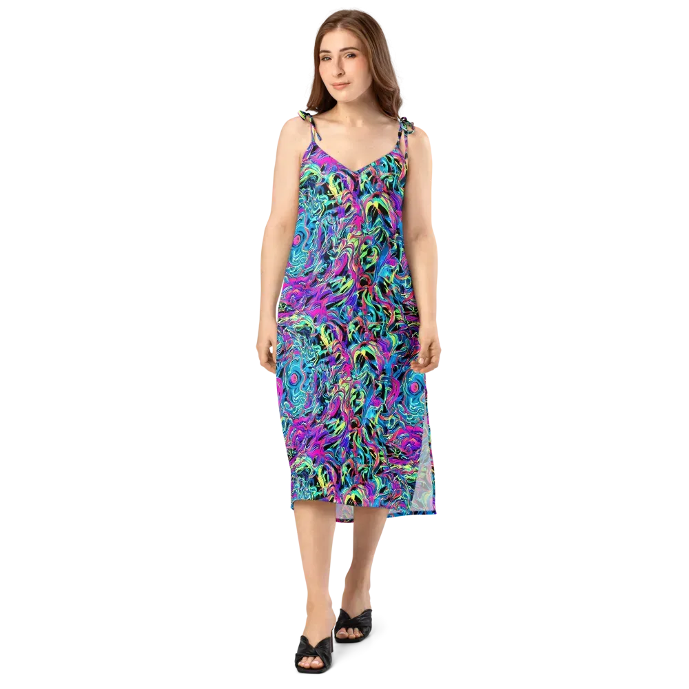 Cyberfluid on Slip Dress — Front