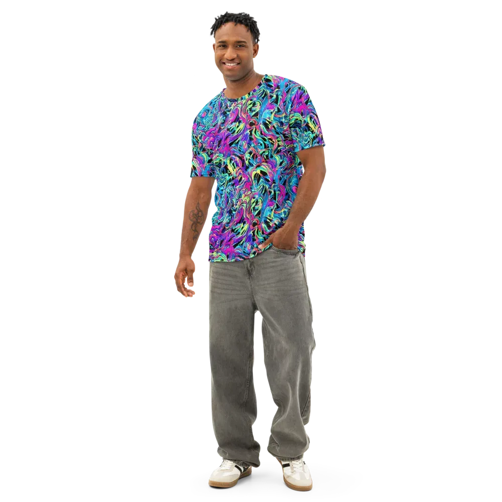 Cyberfluid on Men's Cotton Crew Neck T-Shirt — Front