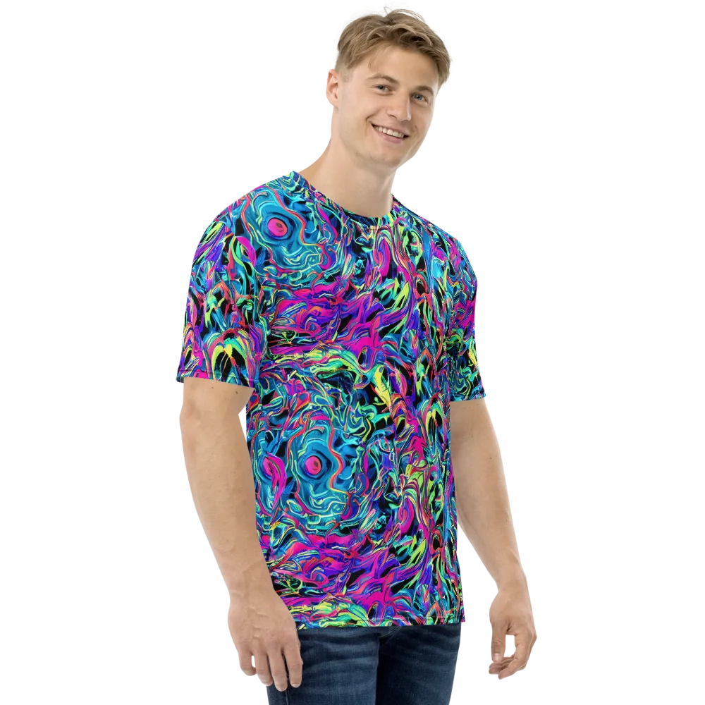 Cyberfluid on Men's Crew Neck T-Shirt — Right