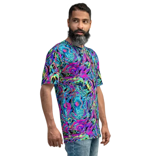 Cyberfluid on a Men's Crew Neck T-Shirt