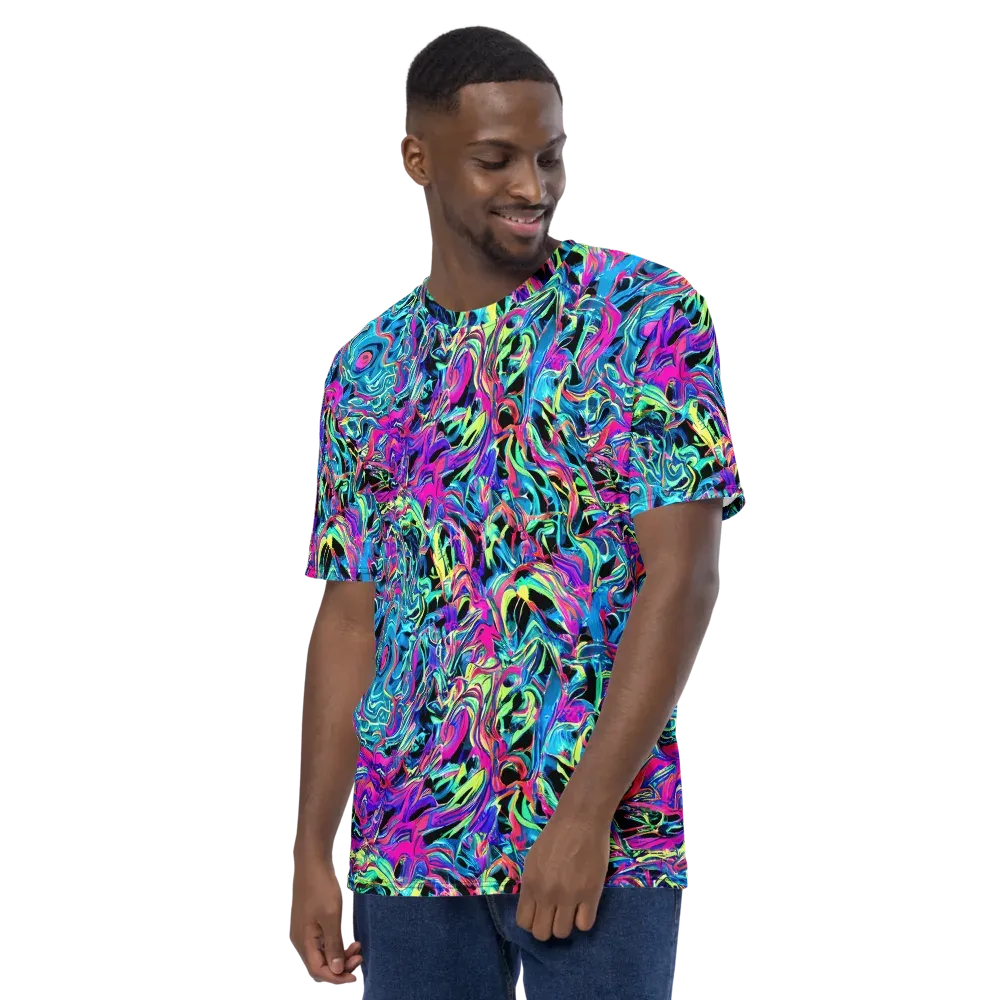 Cyberfluid on Men's Crew Neck T-Shirt — Left