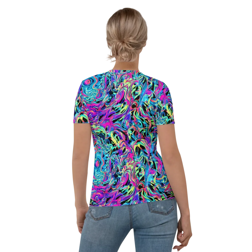 Cyberfluid on Women's Crew Neck T-Shirt — Back