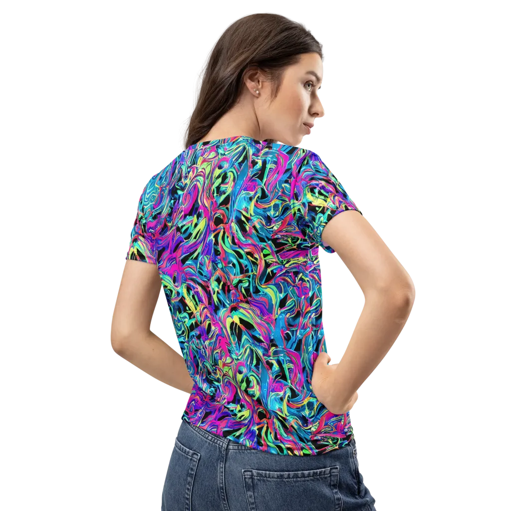 Cyberfluid on Women's Crew Neck T-Shirt — Back