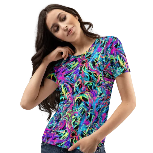 Cyberfluid on a Women's Crew Neck T-Shirt
