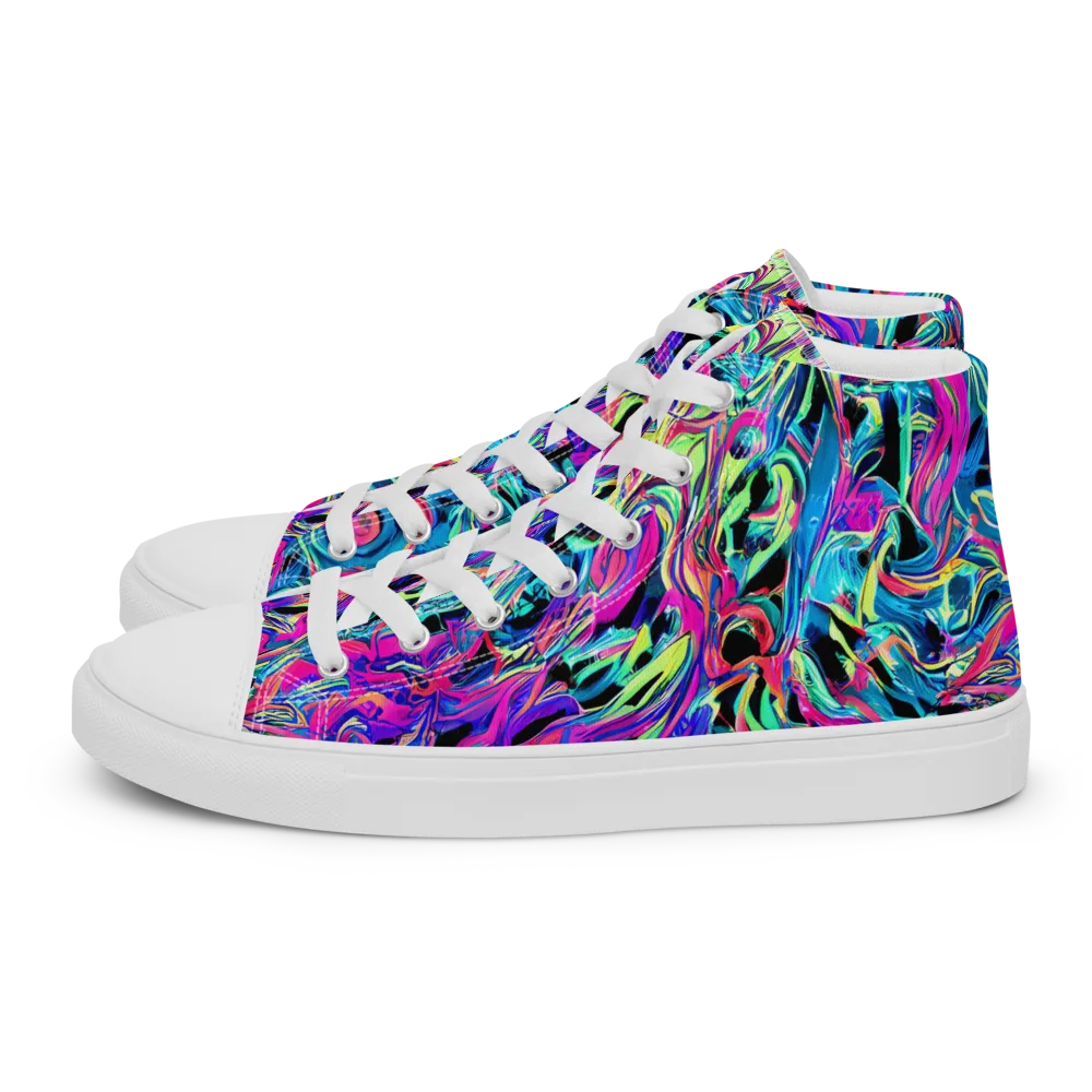 Cyberfluid on Women's High Top Canvas Shoes — Left