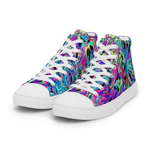 Cyberfluid on a Women's High Top Canvas Shoes