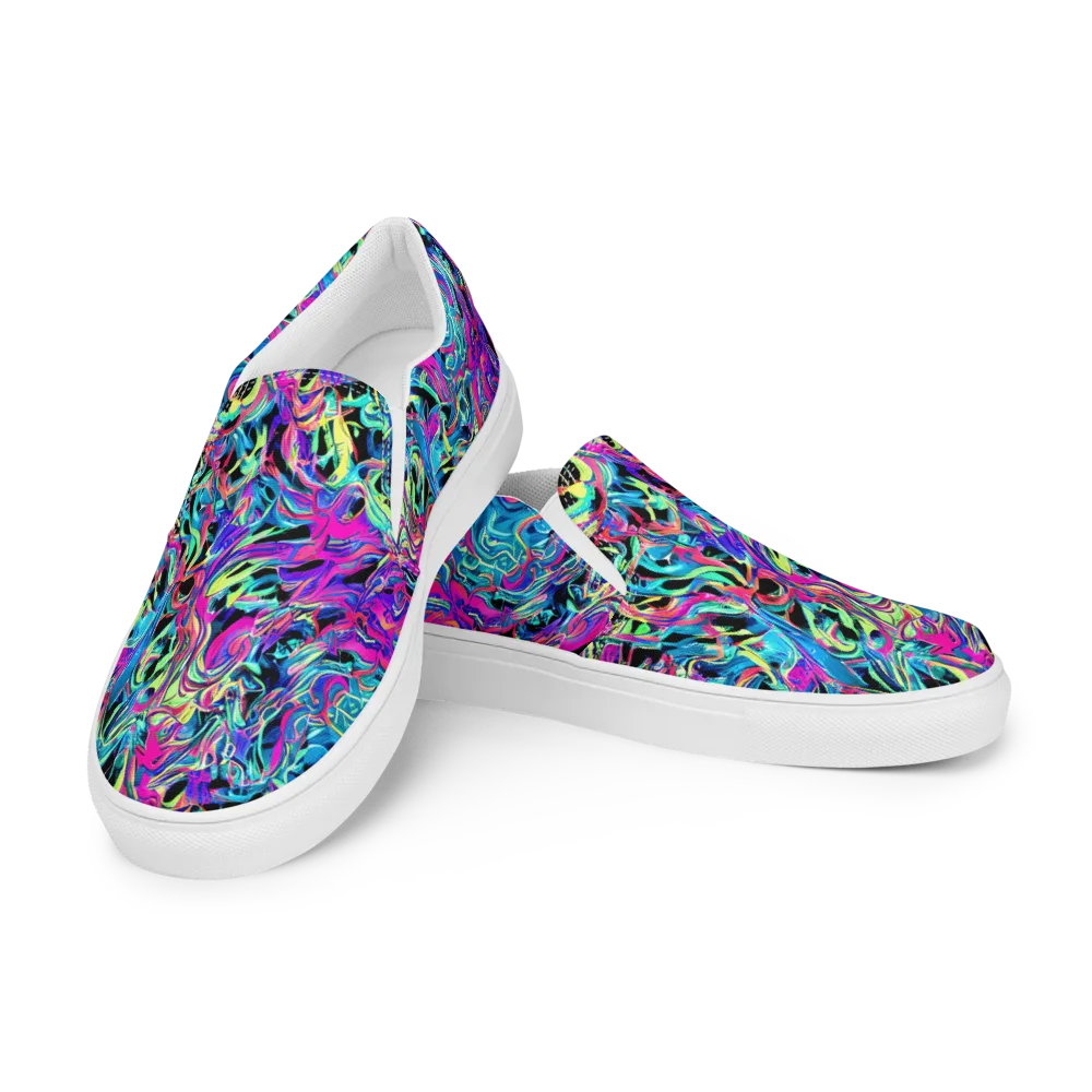 Cyberfluid on Men's Slip-On Canvas Shoes — Left Front