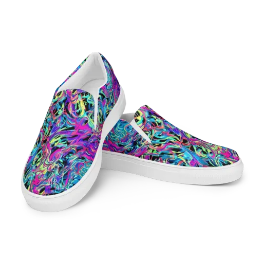 Cyberfluid on a Men's Slip-On Canvas Shoes