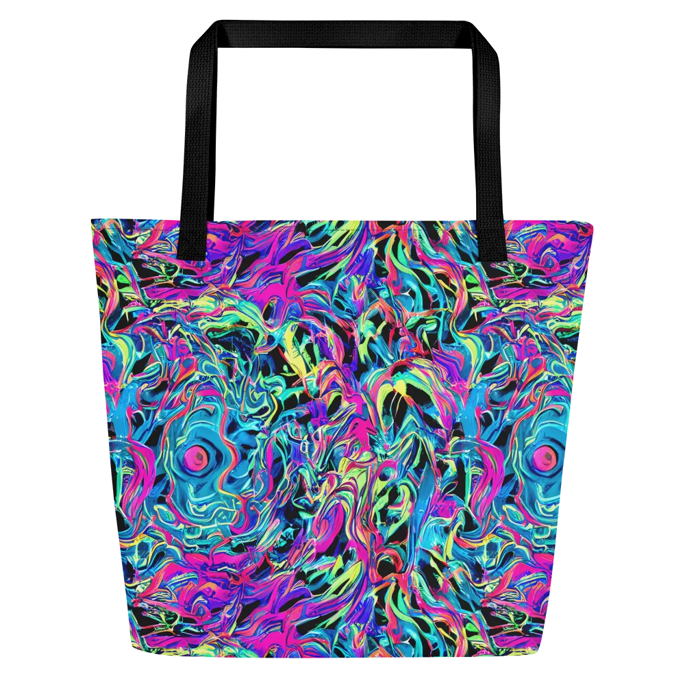 Cyberfluid on Large Tote Bag W/ Pocket — Front