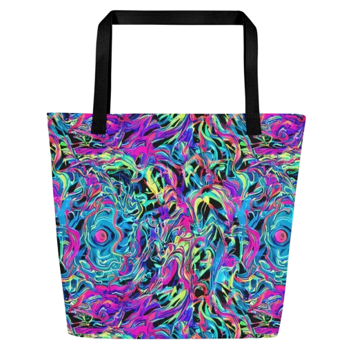 Cyberfluid on a Large Tote Bag W/ Pocket
