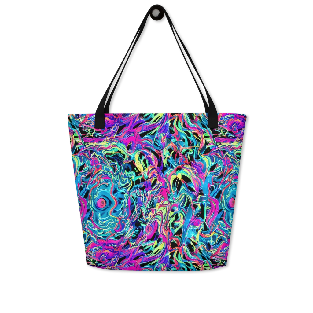 Cyberfluid on Large Tote Bag W/ Pocket — Front