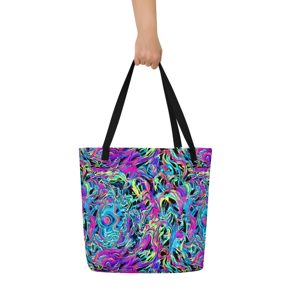 Cyberfluid on Large Tote Bag W/ Pocket — Front