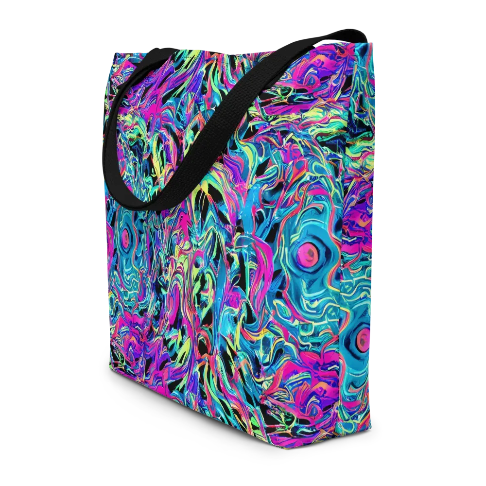 Cyberfluid on Large Tote Bag W/ Pocket — Front