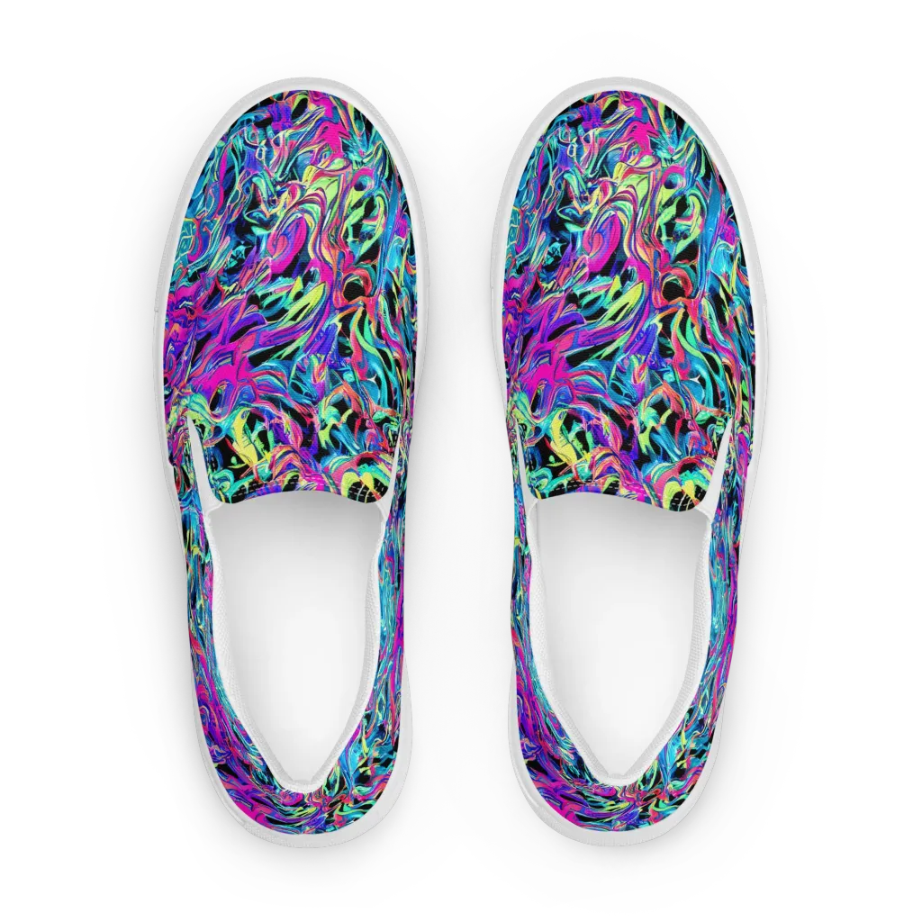 Cyberfluid on Women's Slip-On Canvas Shoes — Front