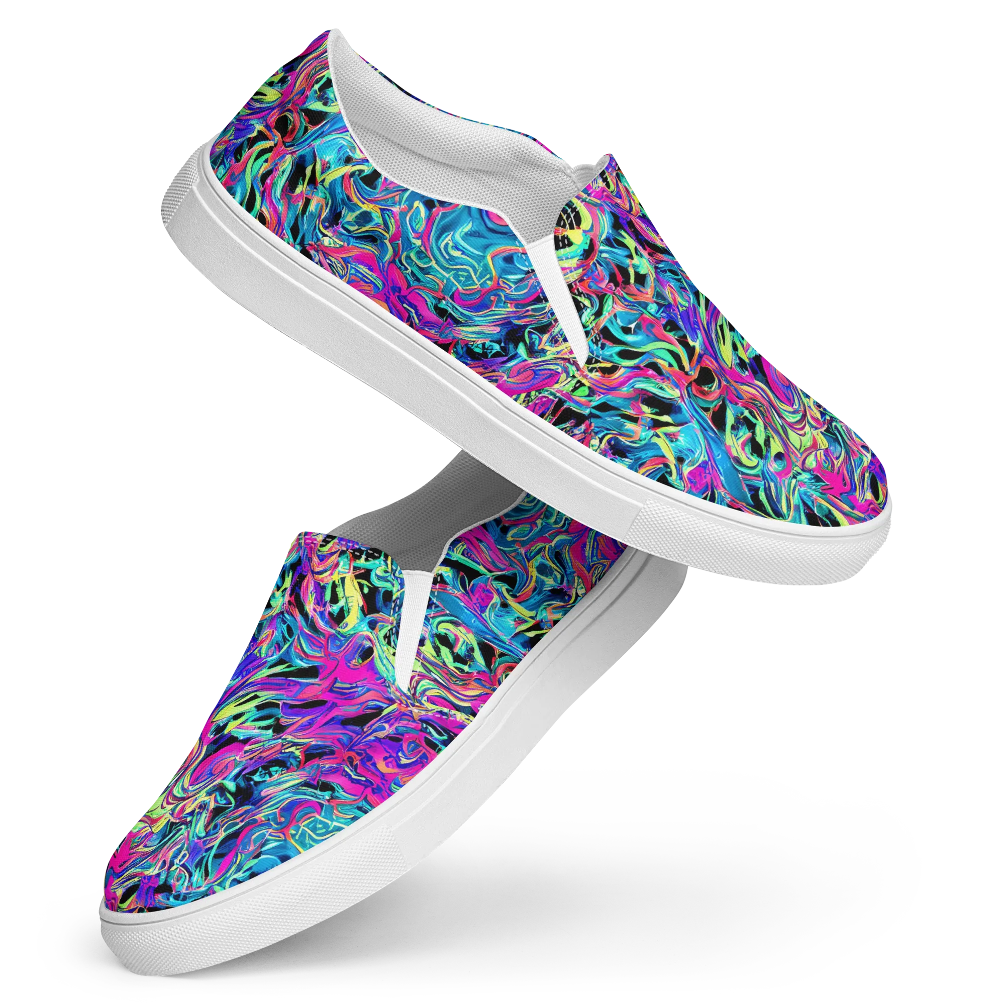 Cyberfluid on Women's Slip-On Canvas Shoes — Front