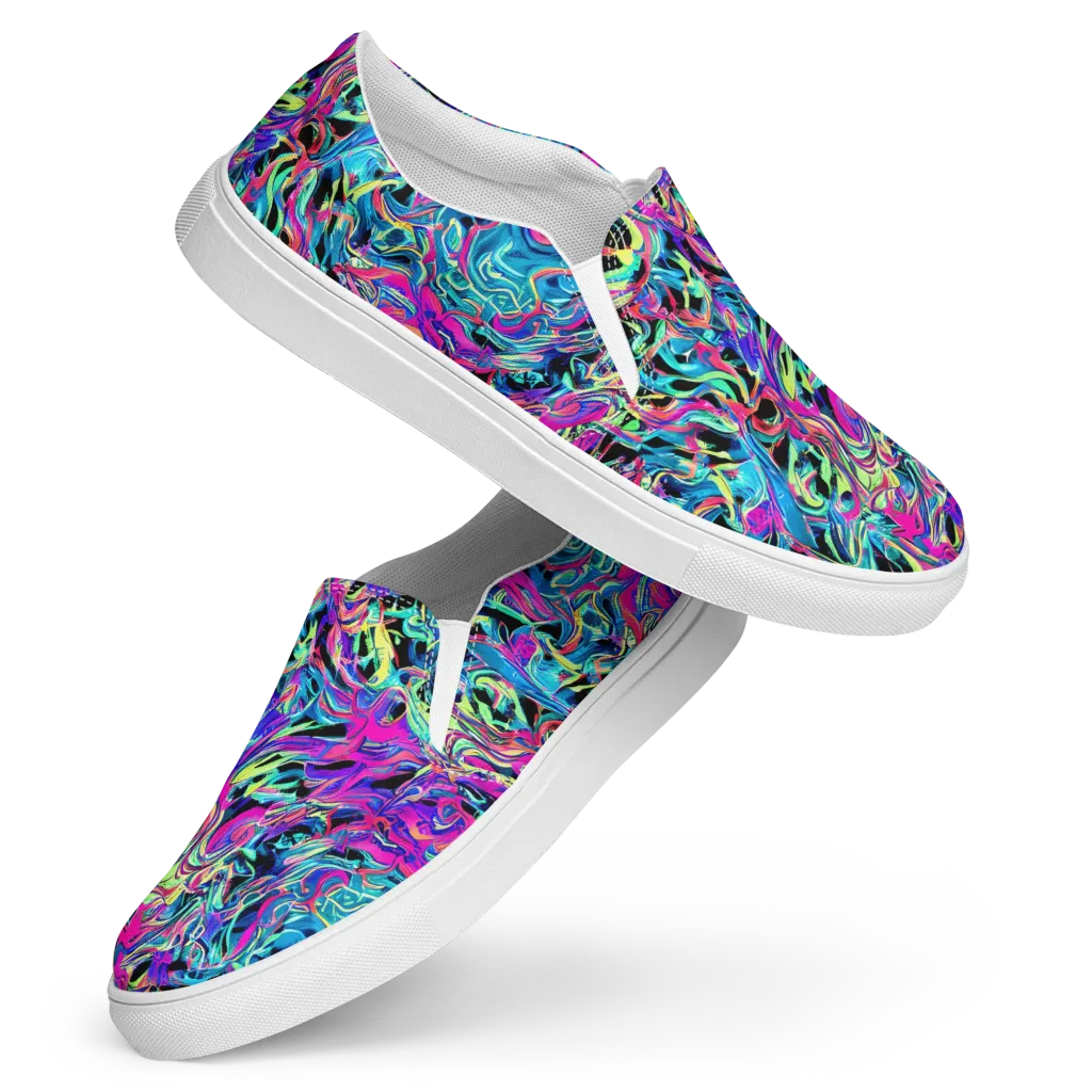Cyberfluid on Women's Slip-On Canvas Shoes — Front