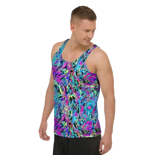 Cyberfluid on a Men's Tank Top