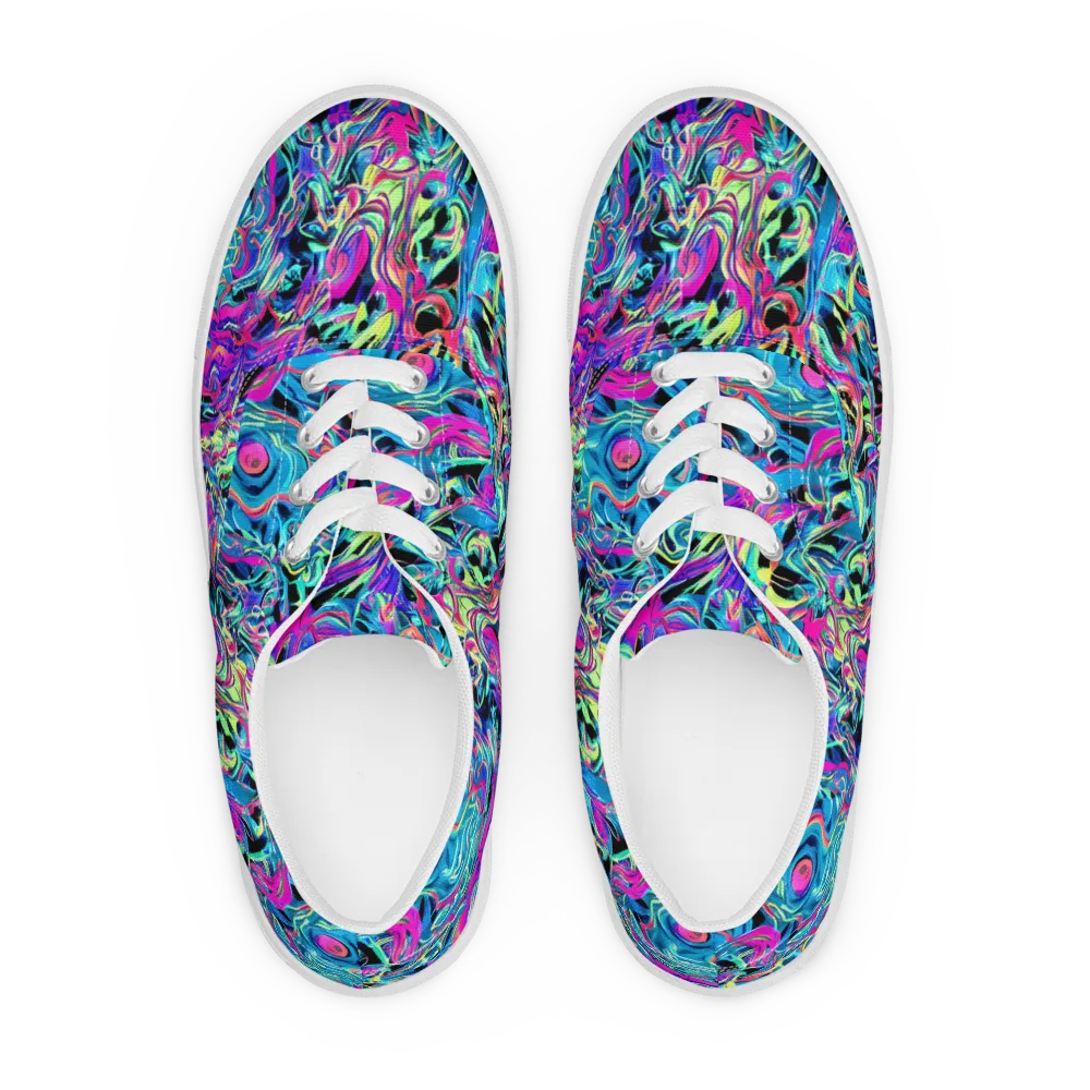 Cyberfluid on Men's Lace-Up Canvas Shoes — Front