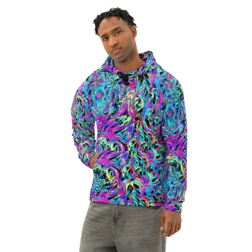 Cyberfluid on a Cotton Hoodie