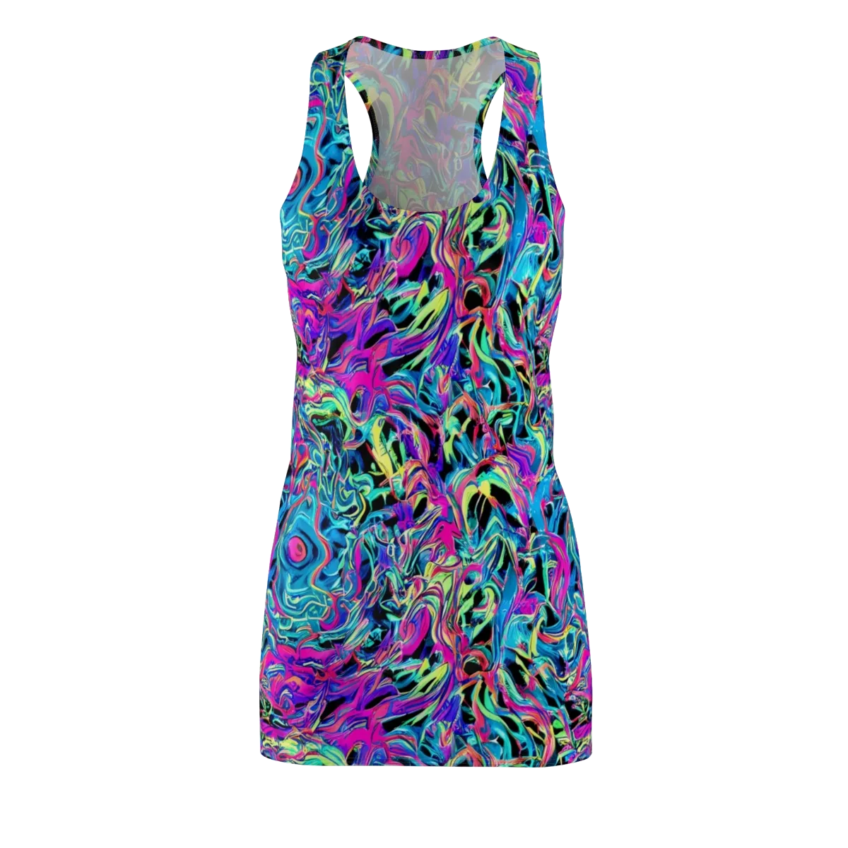Cyberfluid on Racerback Dress — Front