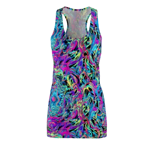 Cyberfluid on a Racerback Dress