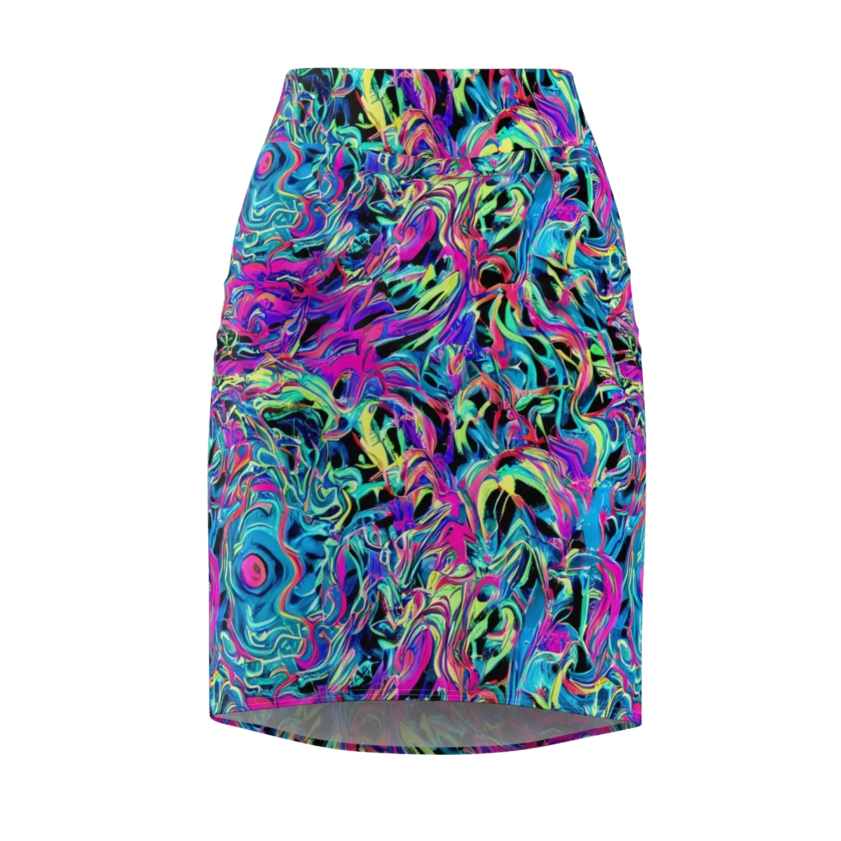 Cyberfluid on Pencil Skirt — Front