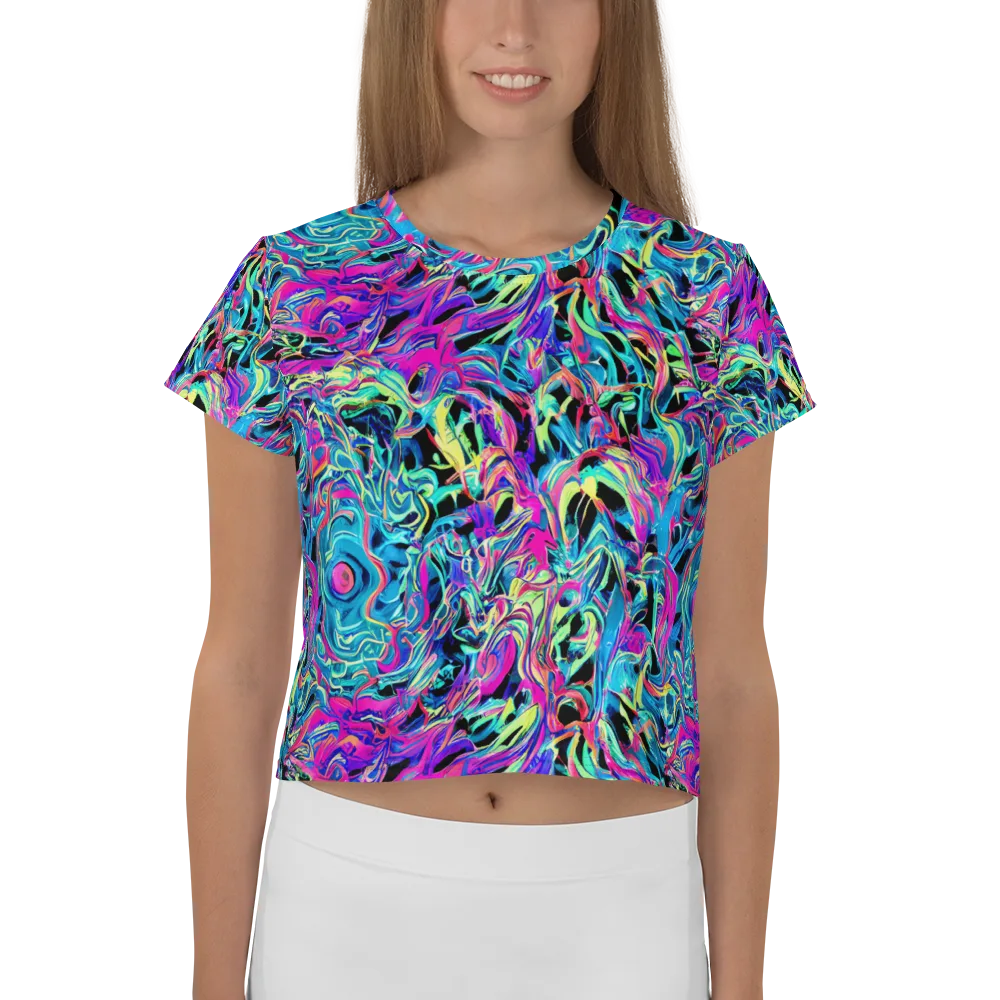 Cyberfluid on Crop Tee — Front