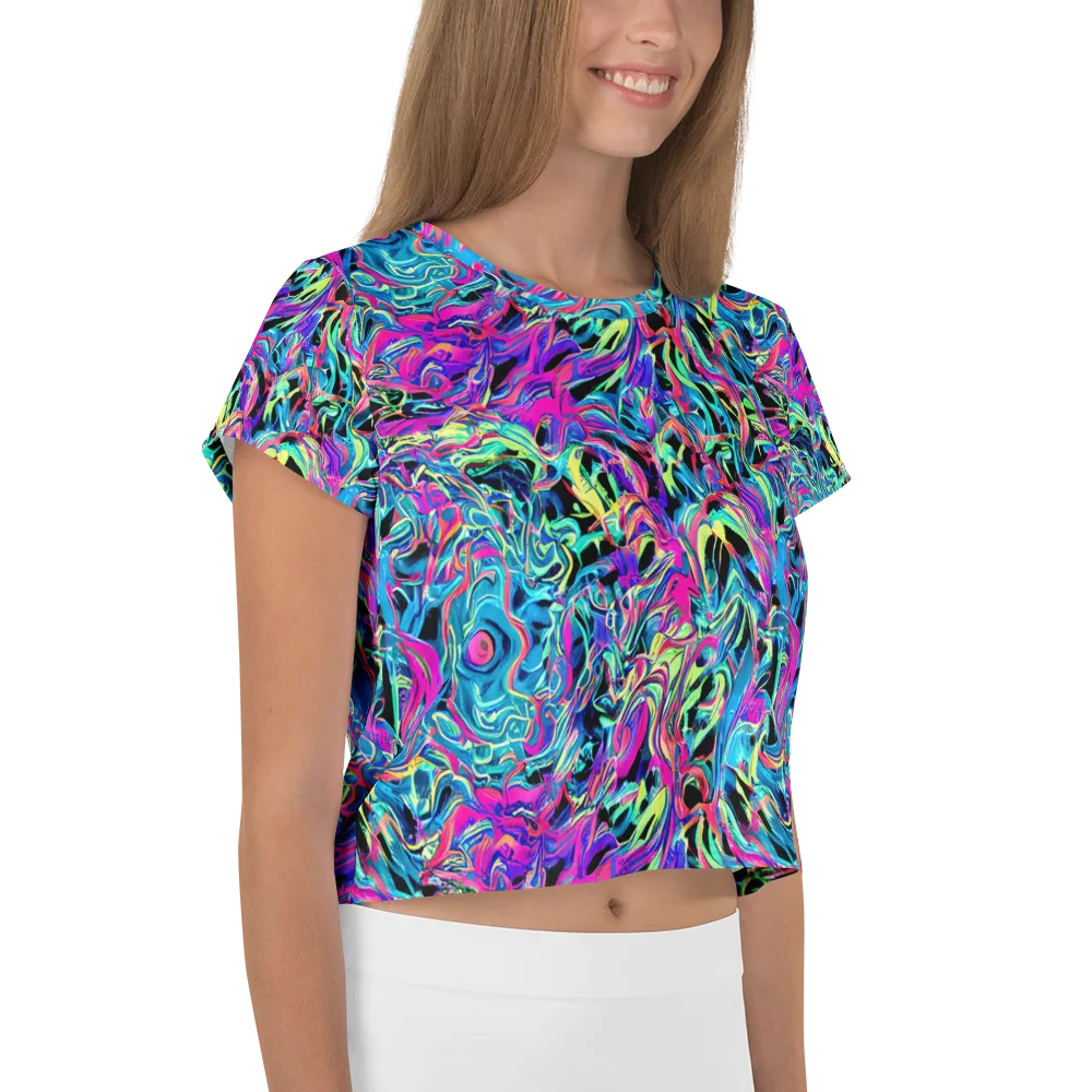Cyberfluid on Crop Tee — Right