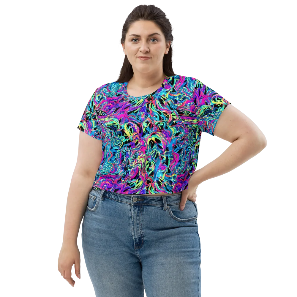 Cyberfluid on Crop Tee — Front