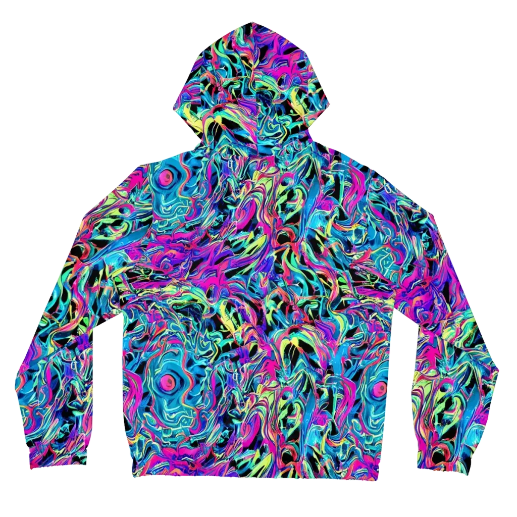 Cyberfluid on Women's Full-Zip Hoodie — Back