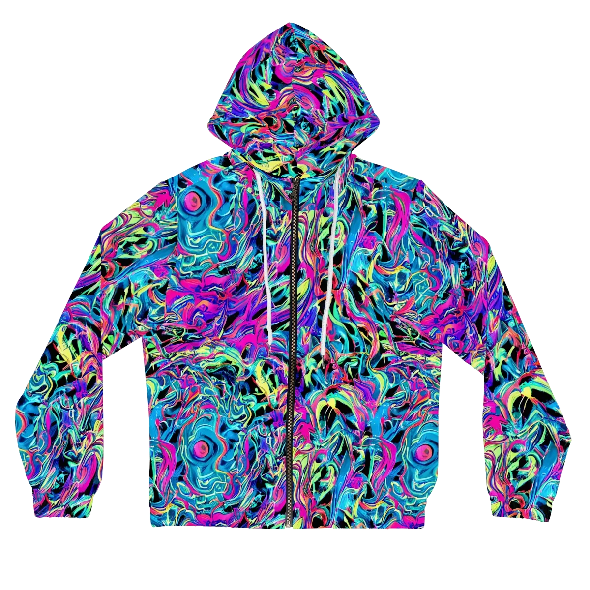 Cyberfluid on Women's Full-Zip Hoodie — Front