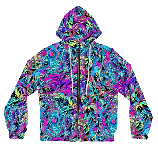 Cyberfluid on a Women's Full-Zip Hoodie