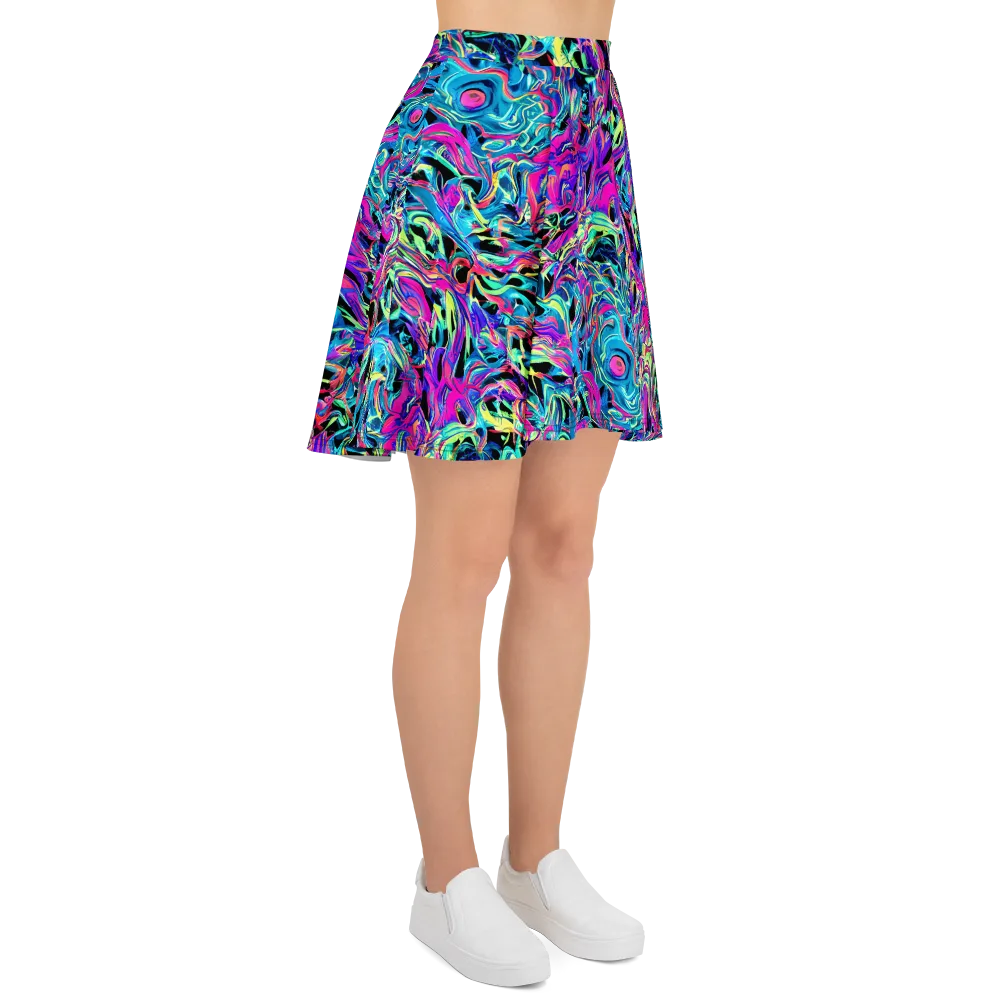 Cyberfluid on Skater Skirt — Right
