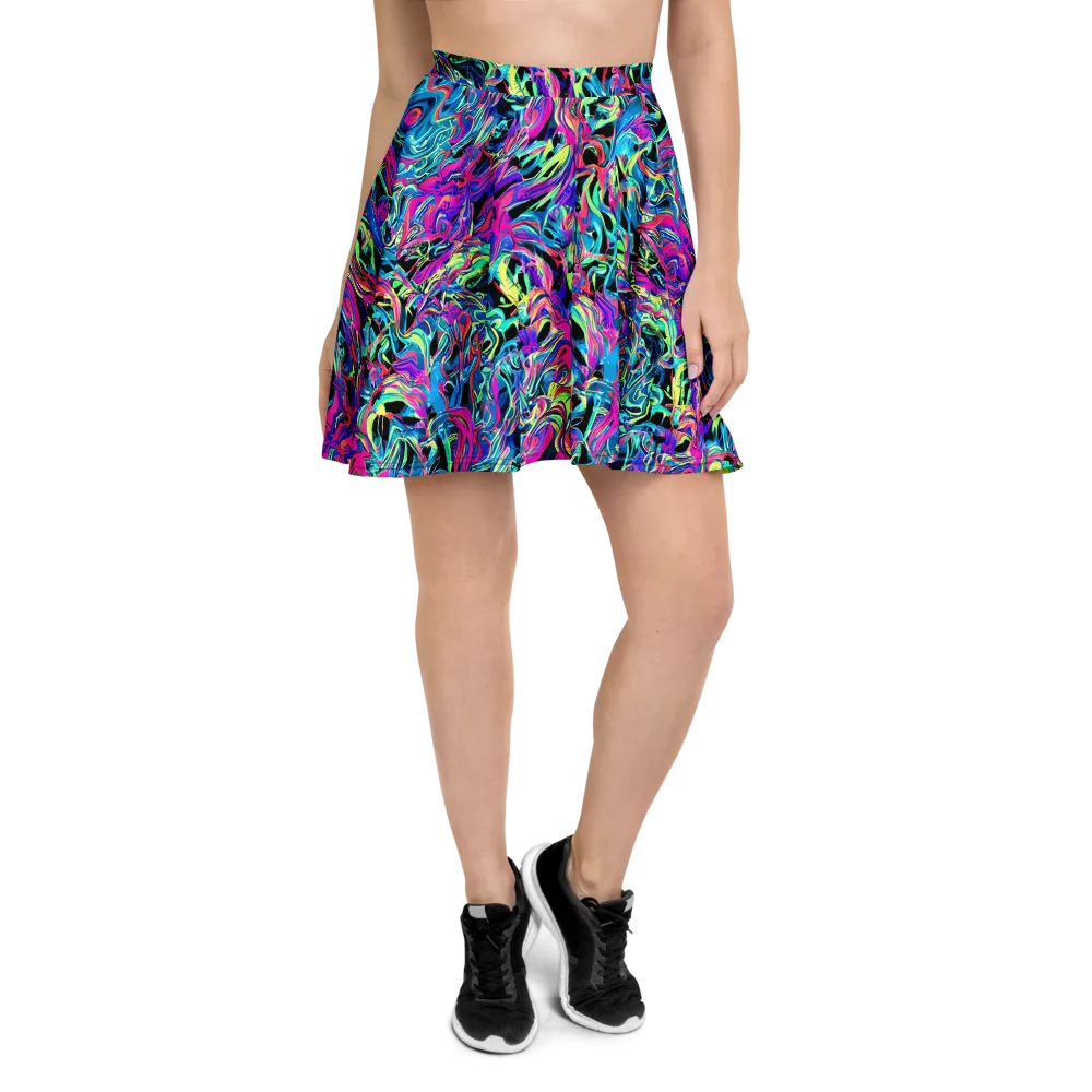 Cyberfluid on Skater Skirt — Front
