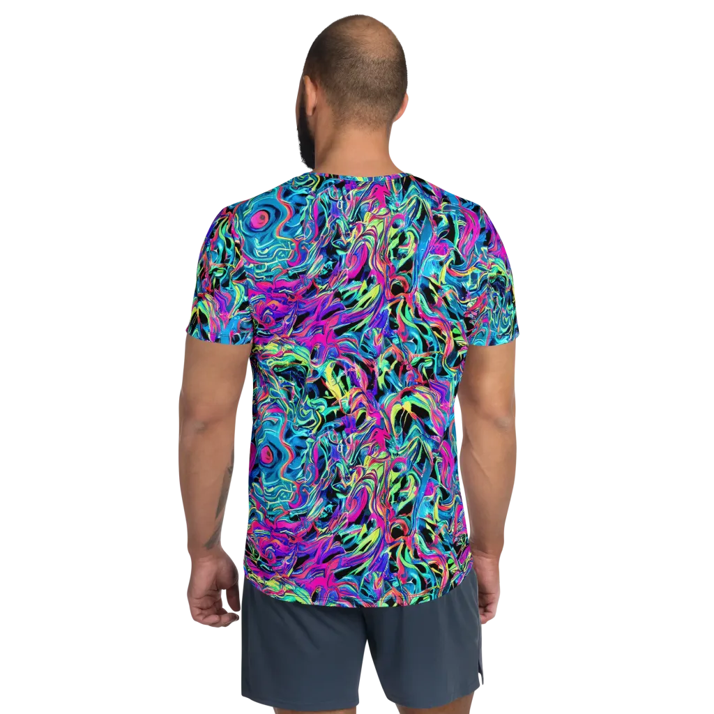 Cyberfluid on Men's Athletic T-Shirt — Back
