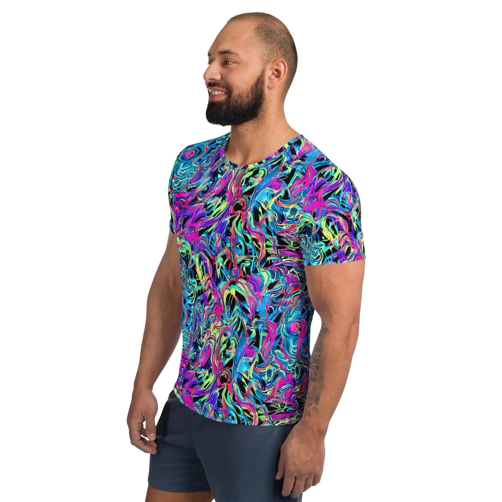 Cyberfluid on Men's Athletic T-Shirt — Left