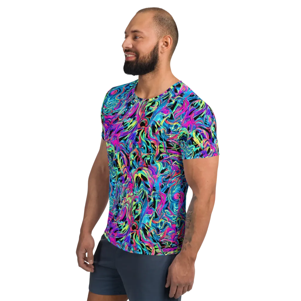 Cyberfluid on Men's Athletic T-Shirt — Left