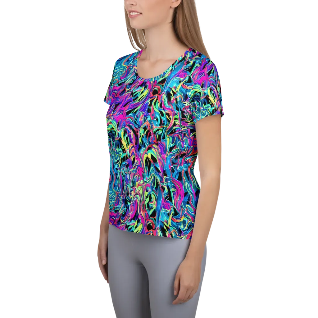 Cyberfluid on Women's Athletic T-Shirt — Left