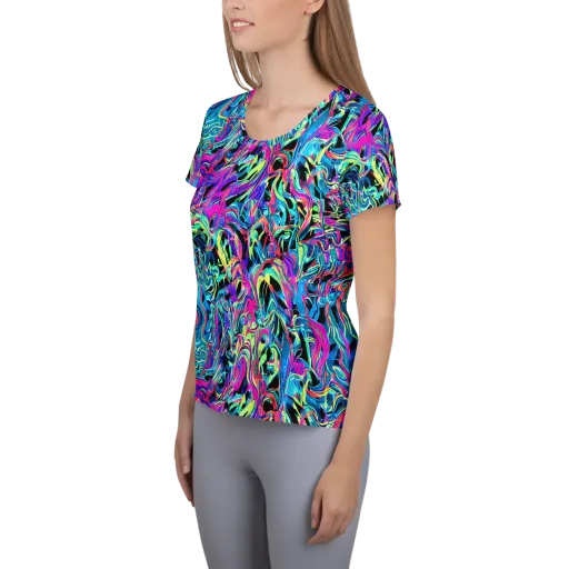 Cyberfluid on a Women's Athletic T-Shirt
