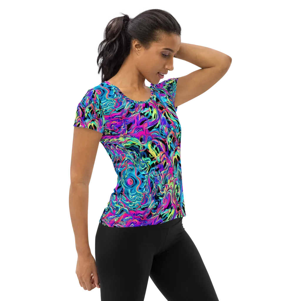 Cyberfluid on Women's Athletic T-Shirt — Right