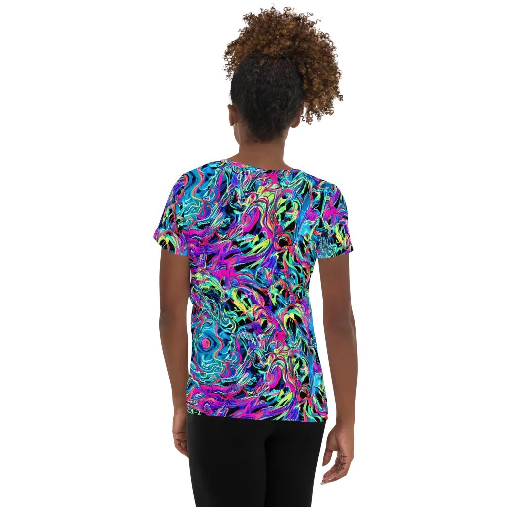 Cyberfluid on Women's Athletic T-Shirt — Back