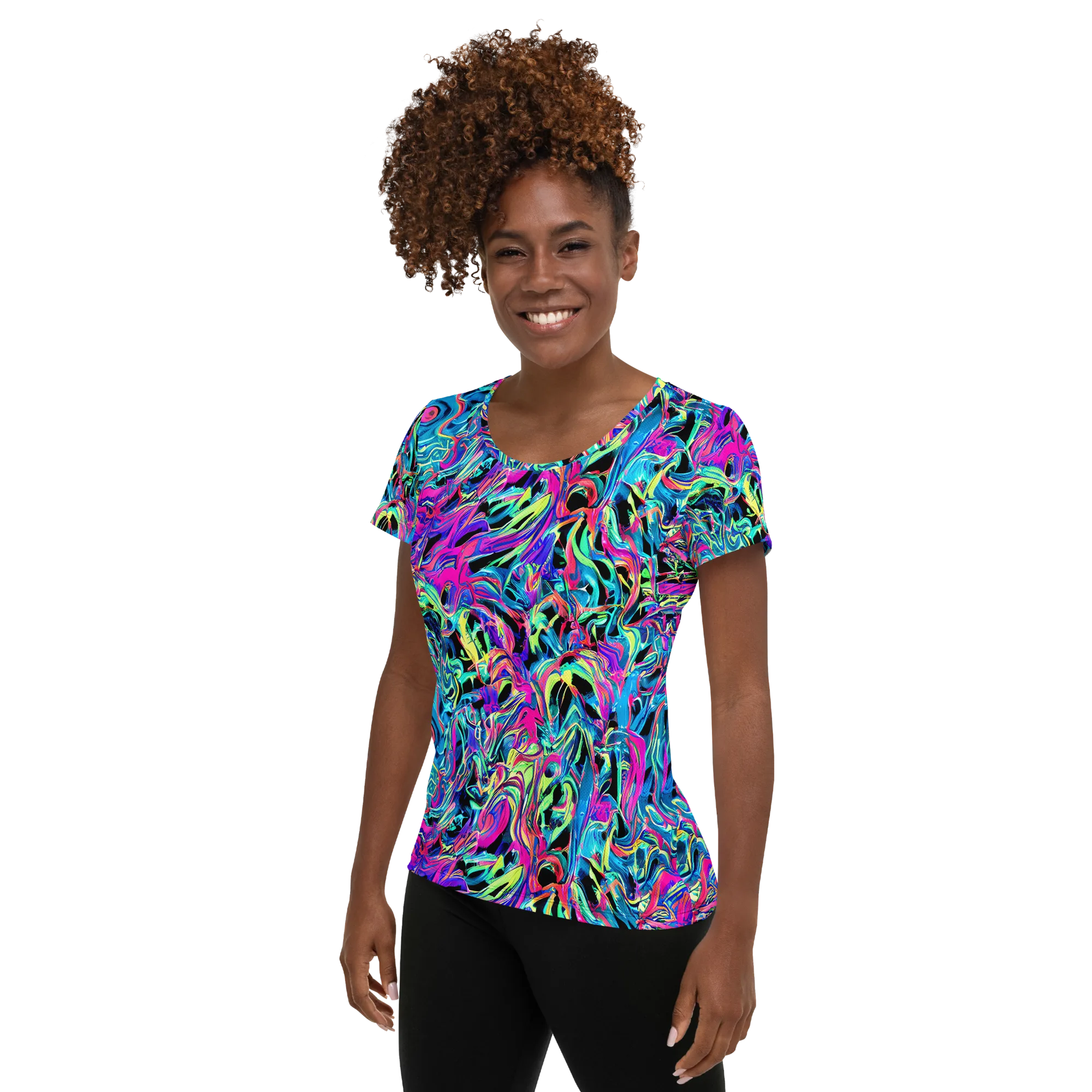 Cyberfluid on Women's Athletic T-Shirt — Left
